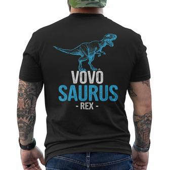 Funny Fathers Day Gift For Grandpa Vovo Saurus Rex Mens Back Print T-shirt | Mazezy