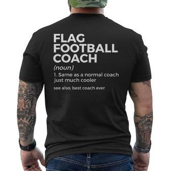 Funny Flag Football Coach Definition Best Coach Ever Mens Back Print T-shirt - Seseable