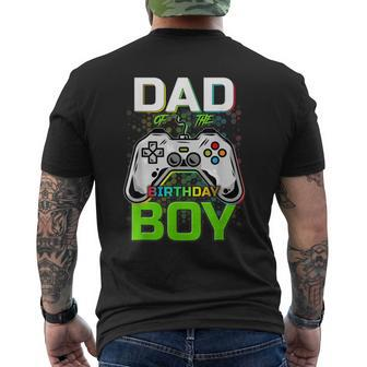 Funny Gaming Video Gamer Dad Of The Birthday Boy Men's Crewneck Short Sleeve Back Print T-shirt