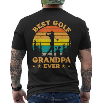 Funny Golf Lover Best Golf Grandpa Ever Golfing Gift For Mens Mens Back Print T-shirt - Seseable