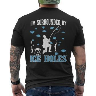 Funny Ice Fishing Sayings  For Fishing Grandpa Dad Men Mens Back Print T-shirt