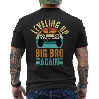 Funny Leveling Up To Big Bro Again Vintage Big Brother Again Mens Back Print T-shirt - Thegiftio UK