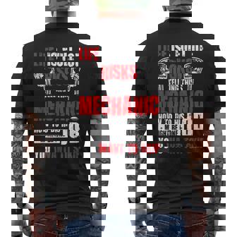 Funny Mechanic Comical Auto Diesel Mechanics Gift Mens Back Print T-shirt | Mazezy