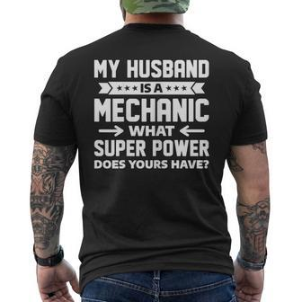 Funny Mechanic Family Gift For Proud Wife Gift For Womens Mens Back Print T-shirt | Mazezy