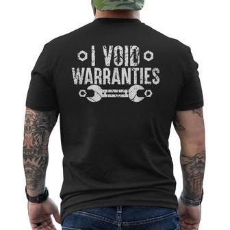 Funny Mechanic I Void Warranties Mens Back Print T-shirt | Mazezy
