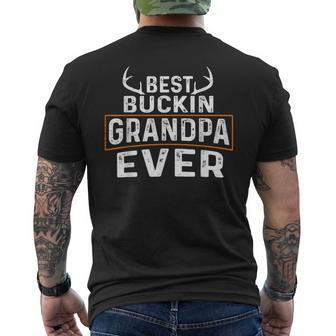 Funny Mens Best Buckin Grandpa Ever Hunting Grandfather Mens Back Print T-shirt - Seseable