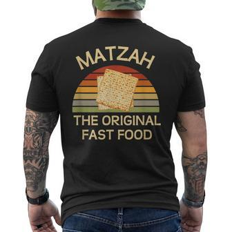 Funny Passover Matzah The Original Fast Food Seder Matzo Men's Crewneck Short Sleeve Back Print T-shirt | Mazezy AU