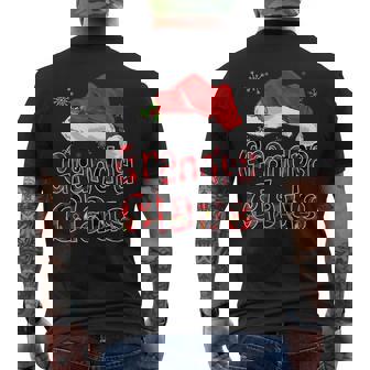 Funny Santa Grandpa Claus Red Plaid Christmas Family Gifts Mens Back Print T-shirt | Mazezy