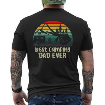 Funny Vintage Best Camping Dad Ever Fathers Day Mens Back Print T-shirt - Seseable