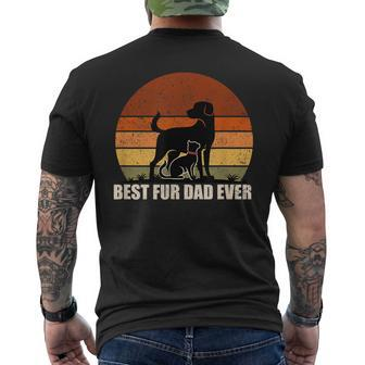 Funny Vintage Retro Best Fur Dad Ever For Dog And Cat Owner Mens Back Print T-shirt - Seseable