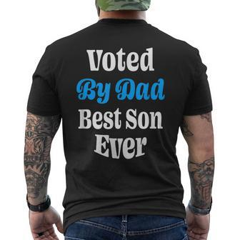 Funny Voted By Dad Best Son Ever T Birthday Gift Mens Back Print T-shirt - Seseable