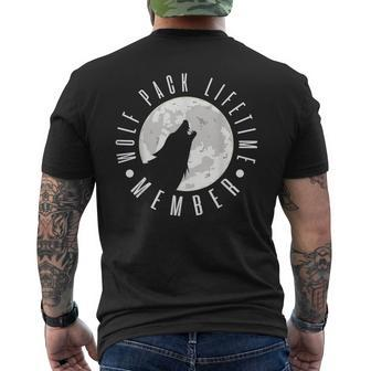Funny Wolf T Wolves Lover Wolf Pack Lifetime Member Mens Back Print T-shirt - Seseable