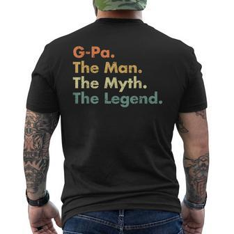 G-Pa The Man The Myth The Legend Dad Grandpa Men's T-shirt Back Print - Seseable