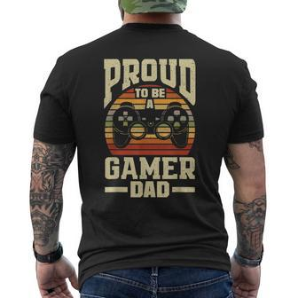 Gamer Dad For Fathers Day Video Games Gamer Mens Back Print T-shirt | Mazezy