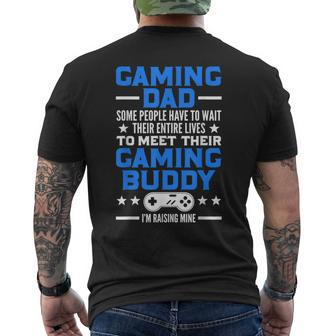Gamer Fathers Day Video Games Gaming Dad Gaming Men's Back Print T-shirt | Mazezy