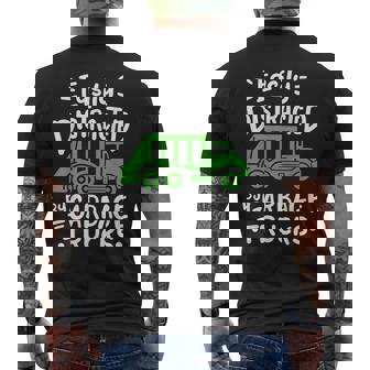 Garbage Truck Easily Distracted By Garbage Trucks Men's Back Print T-shirt | Mazezy