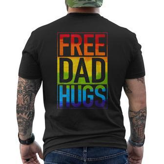 Gay Pride Free Dad Hugs Rainbow Lgbt Lgbtq Pride Fathers Day Mens Back Print T-shirt | Mazezy