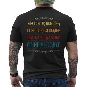 Genealogist History Tree Research Genealogy Family Historian Men's T-shirt Back Print - Seseable