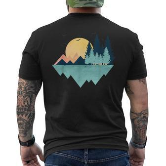 Geometric Mountain Abstract Geometry Outdoor Men's T-shirt Back Print - Seseable