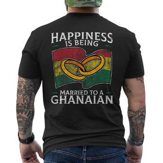 Ghanaian Marriage Ghana Married Heritage Culture Flag Men's Back Print T-shirt | Mazezy