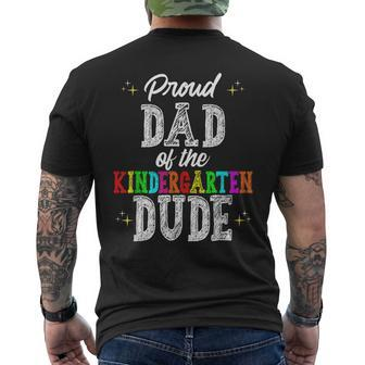 Gift Proud Dad Of The Kindergarten Dude First Day Of School Mens Back Print T-shirt | Mazezy