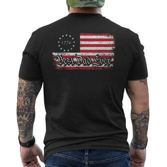 Gifts For Daddy 1776 Usa Flag Best Dad Ever American Gift For Mens Mens Back Print T-shirt | Mazezy