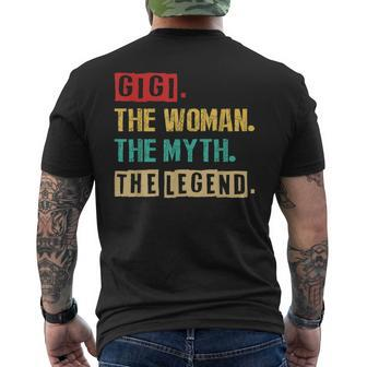 Gigi The Woman The Myth The Legend Vintage Mother Day Mens Back Print T-shirt - Seseable