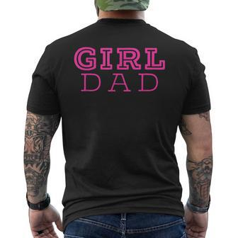 Girl Dad  Cute Pink Father & Daughter Design Fathers Day Mens Back Print T-shirt