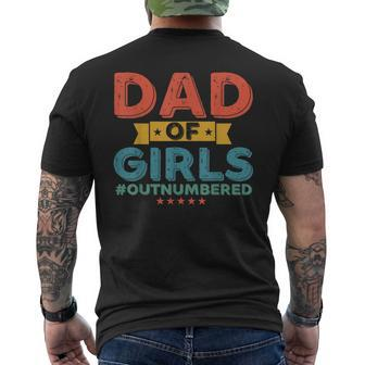 Girl Dad Outnumbered Fathers Day From Wife Daughter Vintage Mens Back Print T-shirt
