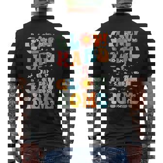 Glow Hard Or Glow Home Groovy Theme 90S 80S Party Lover Men's Back Print T-shirt | Mazezy