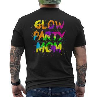 Glow Party Mom Retro Neon 80S Rave Color Family Party Men's Back Print T-shirt | Mazezy CA