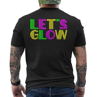 Lets Glow Party Rave T Men's T-shirt Back Print - Seseable