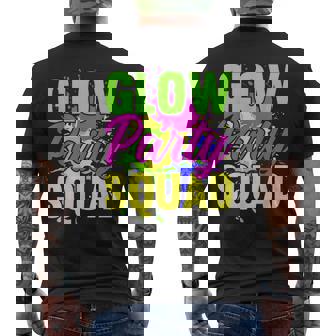 Glow Party Squad Neon Lights Party Lover Men's Back Print T-shirt | Mazezy