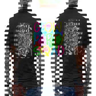 Glow Party Squad Paint Splatter Effect Glow Party Men's Back Print T-shirt | Mazezy