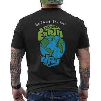 Go Planet Its Your Earth Day Outfit Men's Back Print T-shirt | Mazezy