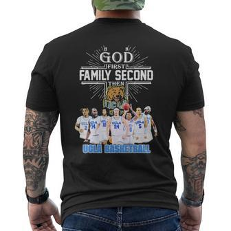 God First Family Second Then Team Sport Ucla Basketball Men's Crewneck Short Sleeve Back Print T-shirt