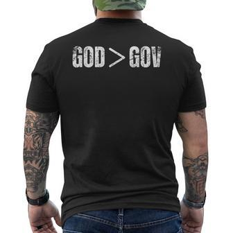 God Is Greater Than Gov Vintage Distressed Anti Government Men's T-shirt Back Print - Thegiftio UK