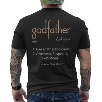 Godfather Definition Uncle Father Family Distressed Men's Back Print T-shirt | Mazezy