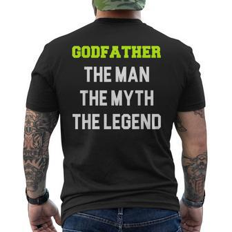 Godfather The Man The Myth The Legend Cool Gift Christmas Mens Back Print T-shirt - Seseable