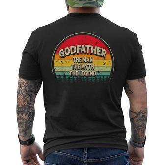 Godfather The Man The Myth The Legend Men Sunset Godfather Mens Back Print T-shirt - Seseable