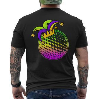 Golf Ball With Jester Hat Mardi Gras Fat Tuesday Parade Men Men's T-shirt Back Print - Seseable