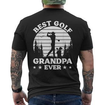 Golfer Funny Best Golf Grandpa Ever Golf Player Gift For Mens Mens Back Print T-shirt - Seseable