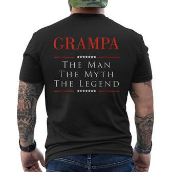 Grampa The Man The Myth The Legend Gift For Grampa Mens Back Print T-shirt - Seseable