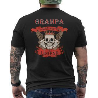 Grampa The Man The Myth The Legend Grandfather Gift For Mens Mens Back Print T-shirt - Seseable