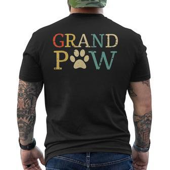 Grand Paw Grandpaw Grandpa Fathers Day Grandparent Men's Back Print T-shirt | Mazezy