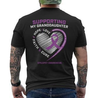 Grandma Grandpa Purple Granddaughter Epilepsy Awareness Men's Back Print T-shirt | Mazezy