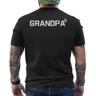 Grandpa 5Th Time Papa Of Five Kids Fathers Day Gift Mens Back Print T-shirt | Mazezy