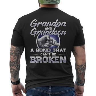 Grandpa And Grandson A Bond That Can’T Be Broken Gift Idea Mens Back Print T-shirt | Mazezy