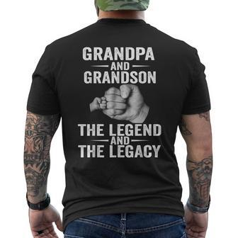 Grandpa And Grandson The Legend And The Legacy Funny Gifts Mens Back Print T-shirt - Seseable