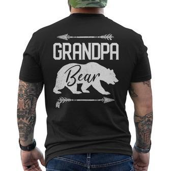 Mens Grandpa Bear Fathers Day Papa Men Dad Best Top Men's T-shirt Back Print - Seseable
